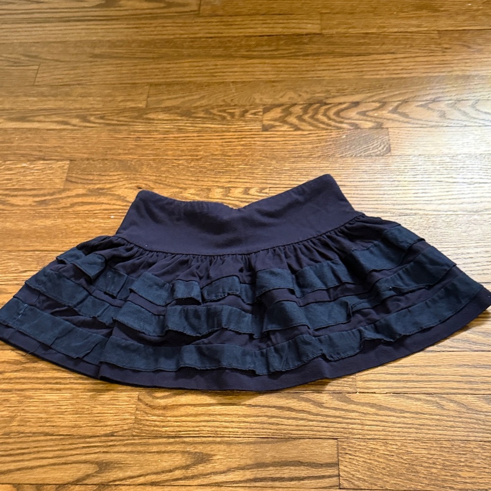 Lili Gaufrette Girls Navy Skater Skirt with Ruffles Size 6